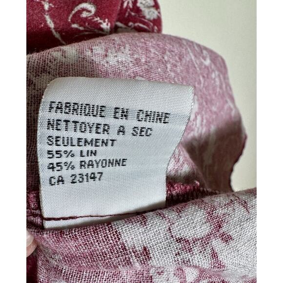 Talbots Petite 8 Red Paisley Sleeveless V Neck Zipper Sheath Dress - Picture 4 of 10